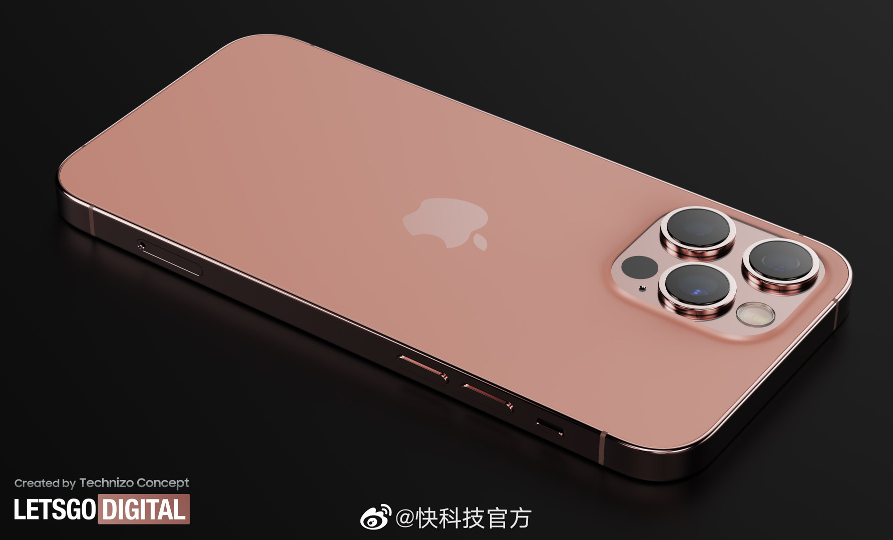 iphone13pro最新渲染图曝光:小刘海,新增日落金/玫瑰金配色