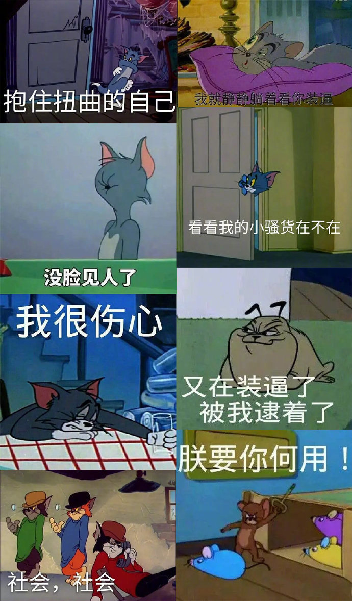 一组超搞笑的猫和老鼠表情包 zt