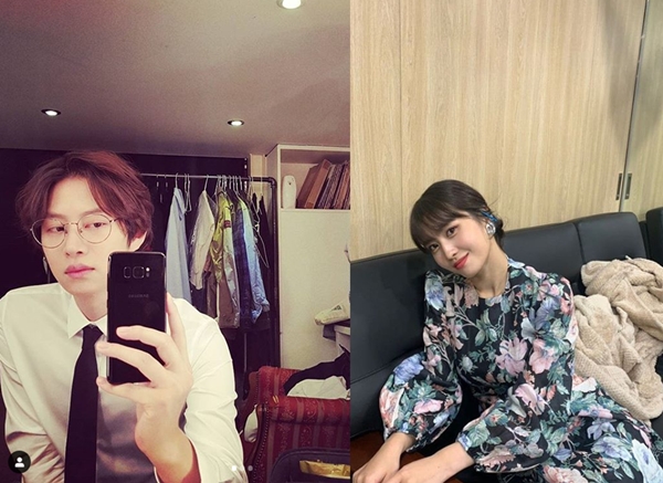 金希澈和twice成员momo平井桃