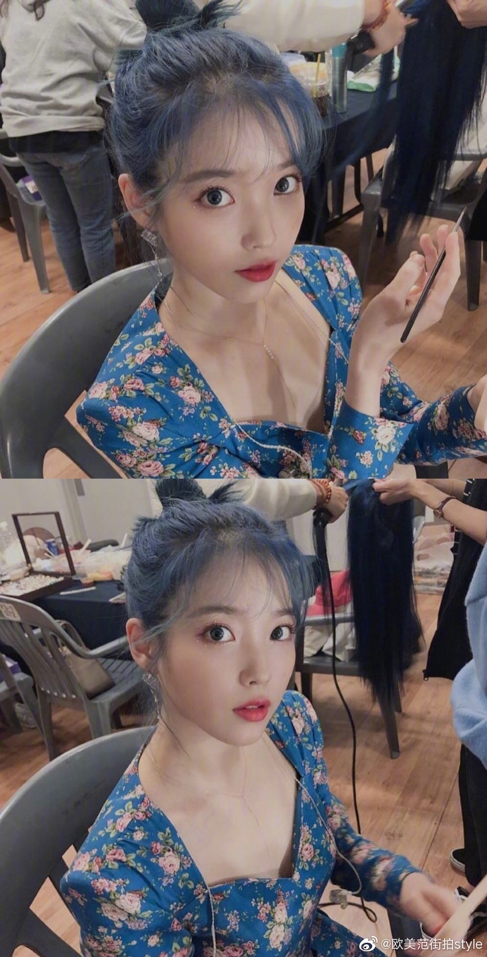 灰紫色头发,iu这造型的颜值什么水平