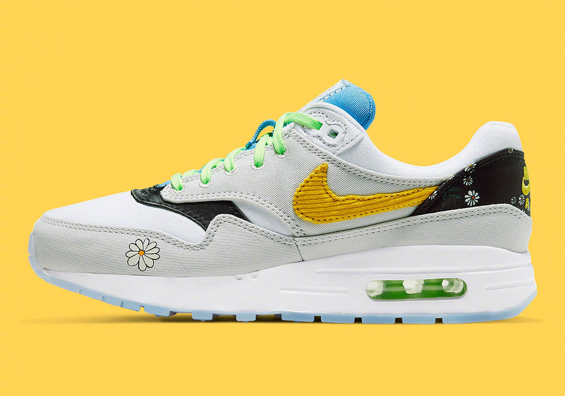nikeairmax1gsdaisy配色官方图帆布鞋面搭配条绒swoosh设计