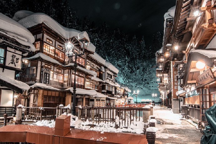 雪后的银山温泉 大家觉得这景色怎么样 虎扑