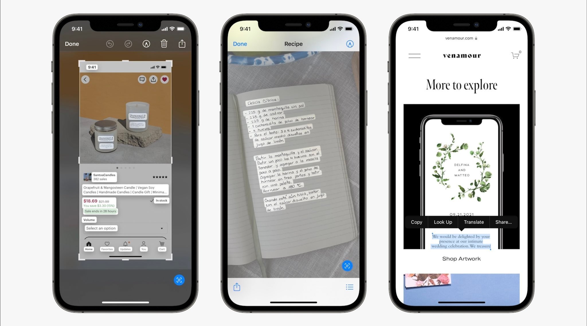 ios15新增了livetext功能可以通过拍照提取照片上的文字直接进行复制
