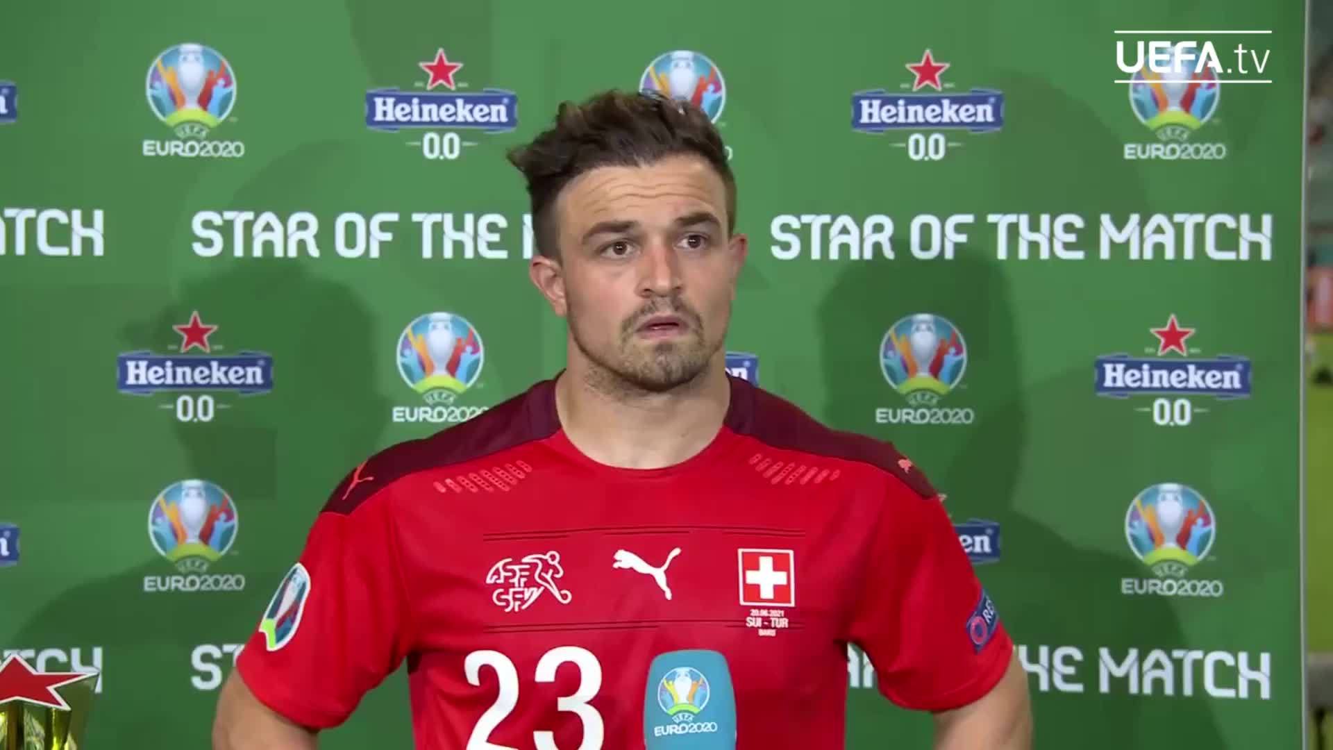 沙奇里凭借梅开二度当选欧洲杯之星你觉得他会留在利物浦么