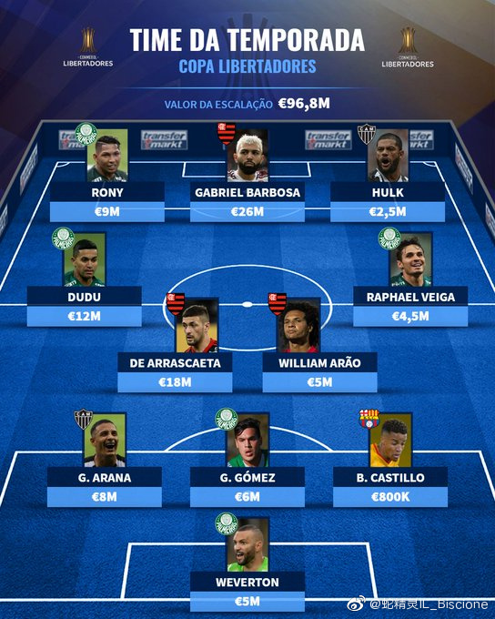 本赛季南美解放者杯最佳阵容出炉 你都能认出来谁 虎扑