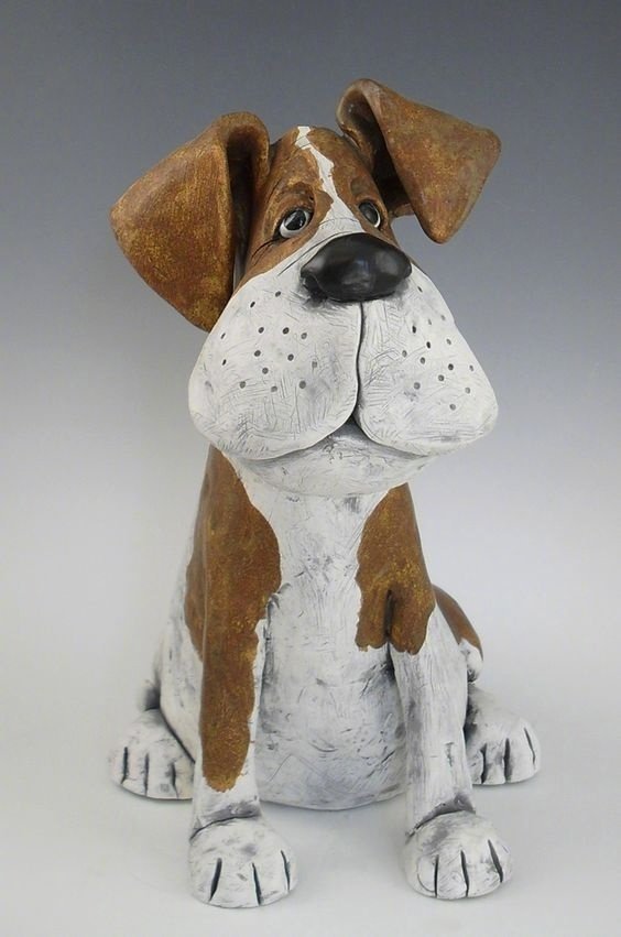 一组狗雕塑,惟妙惟肖啊 zt