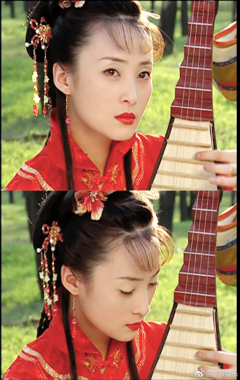 2003年《还珠格格》,蒋勤勤饰演夏盈盈,白衣清雅,红裳艳丽 zt
