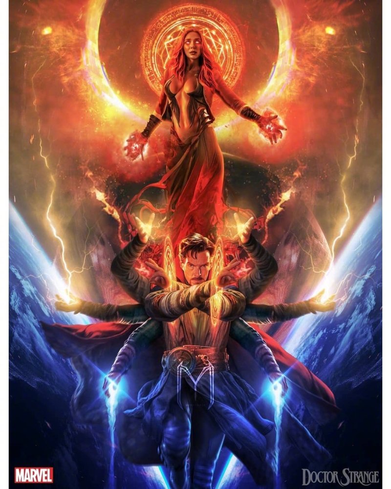 《奇异博士2》海报,奇异博士和红女巫法师联手. zt