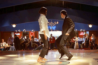 《低俗小说》中那段经典扭扭舞,导演昆汀才是一直跳的最投入的 zt