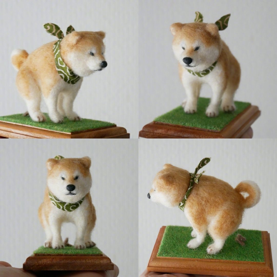 日本一位非常喜欢柴犬的网友亲手做的羊毛毡连狗拉粑粑这种造型都有zt