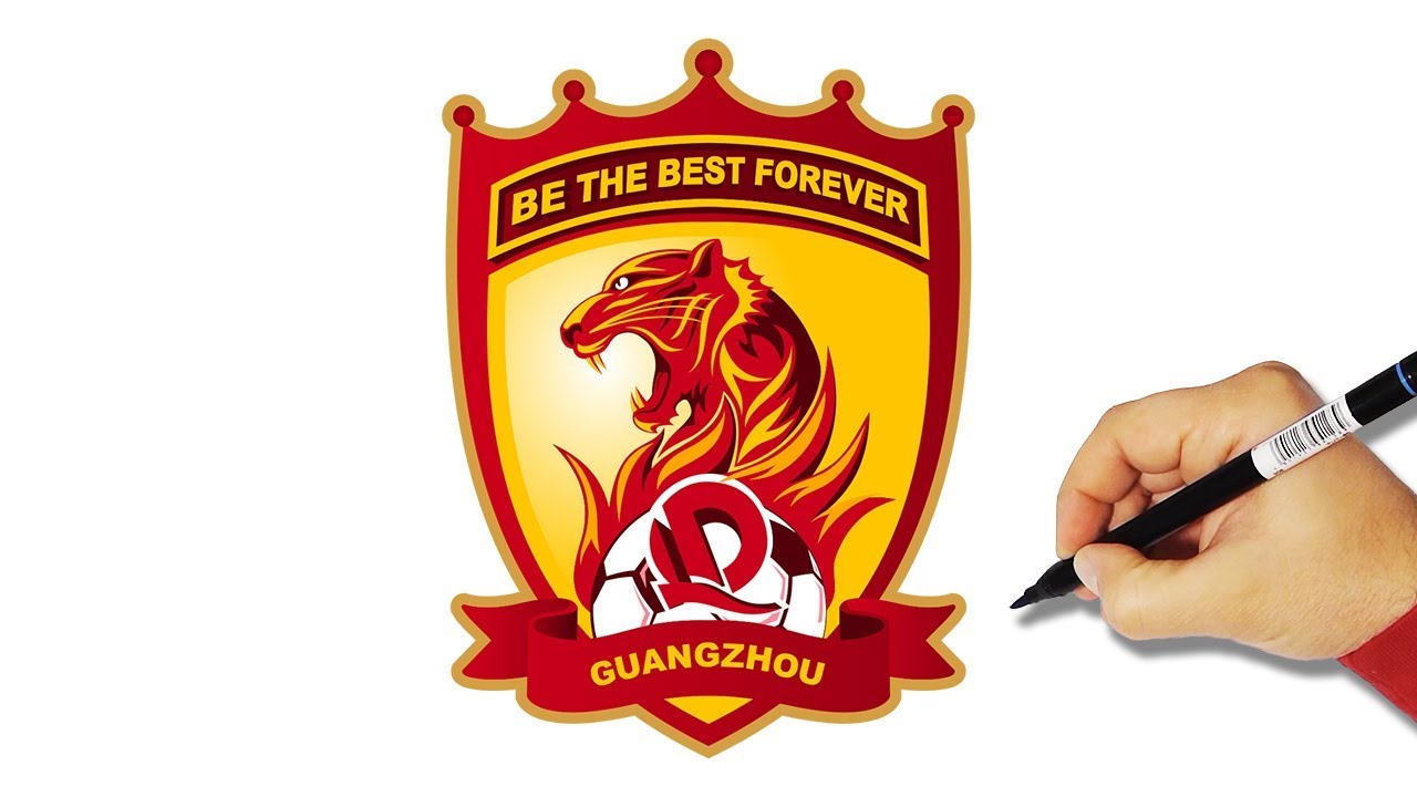 外国画师为你带来广州恒大队徽绘画-中国足球-虎扑社区