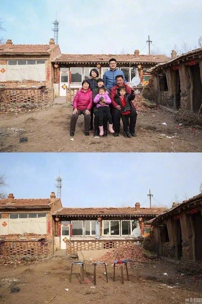 一组春节前后的全家福照片对比,看完泪目了. zt